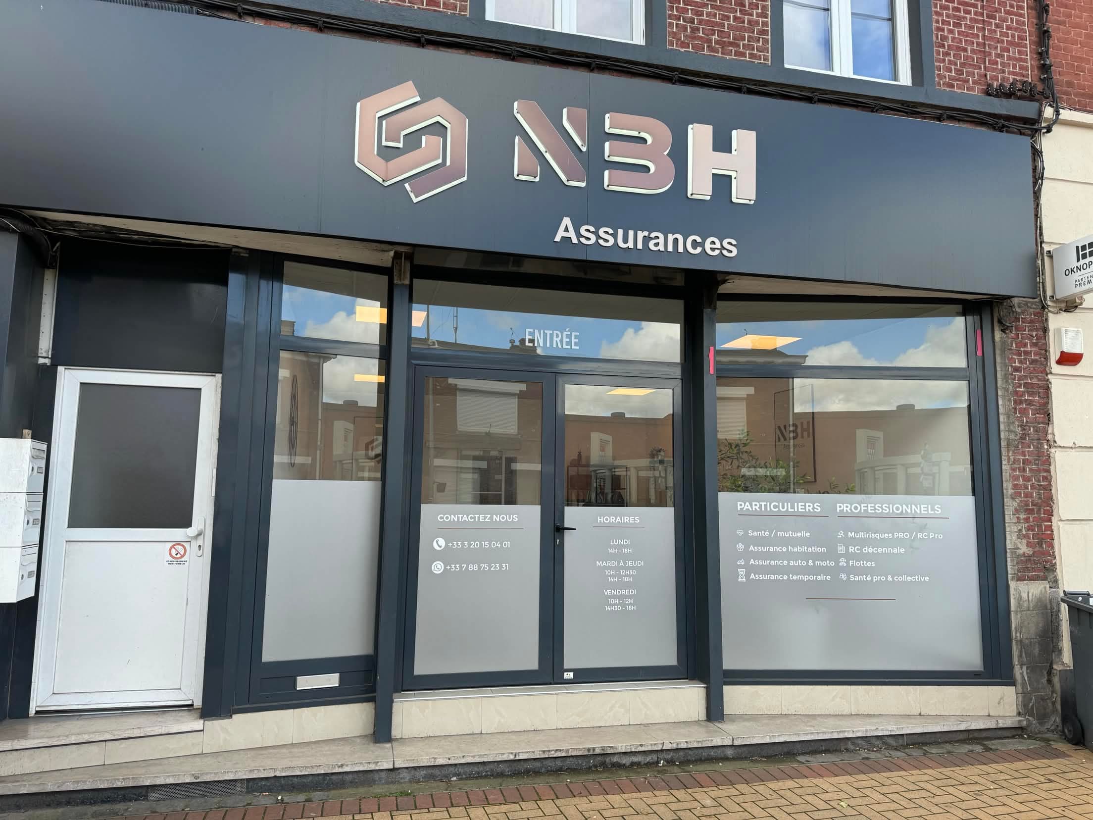 Façade de l'agence NBH Assurances